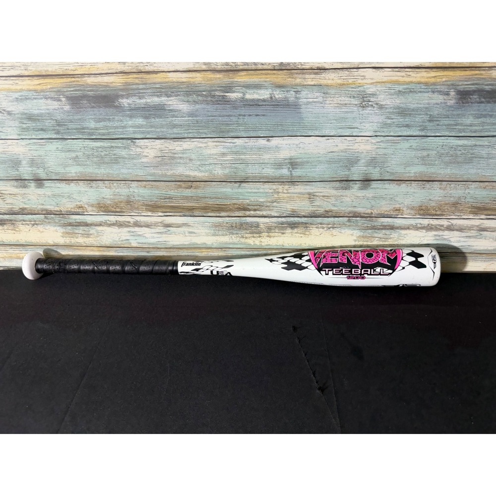 Franklin Venom 1200 Teeball Bat 25/13 White Pink Good Aluminum Alloy -12 Drop